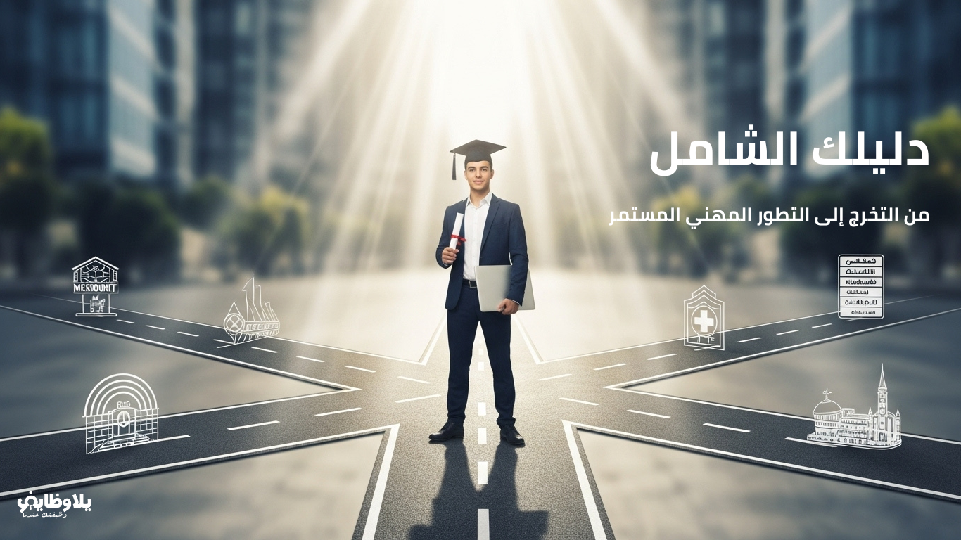 دليلك الشامل: من التخرج إلى التطور المهني المستمر رحلة متكاملة لبناء مسار مهني ناجح بعد التخرج مباشرةً