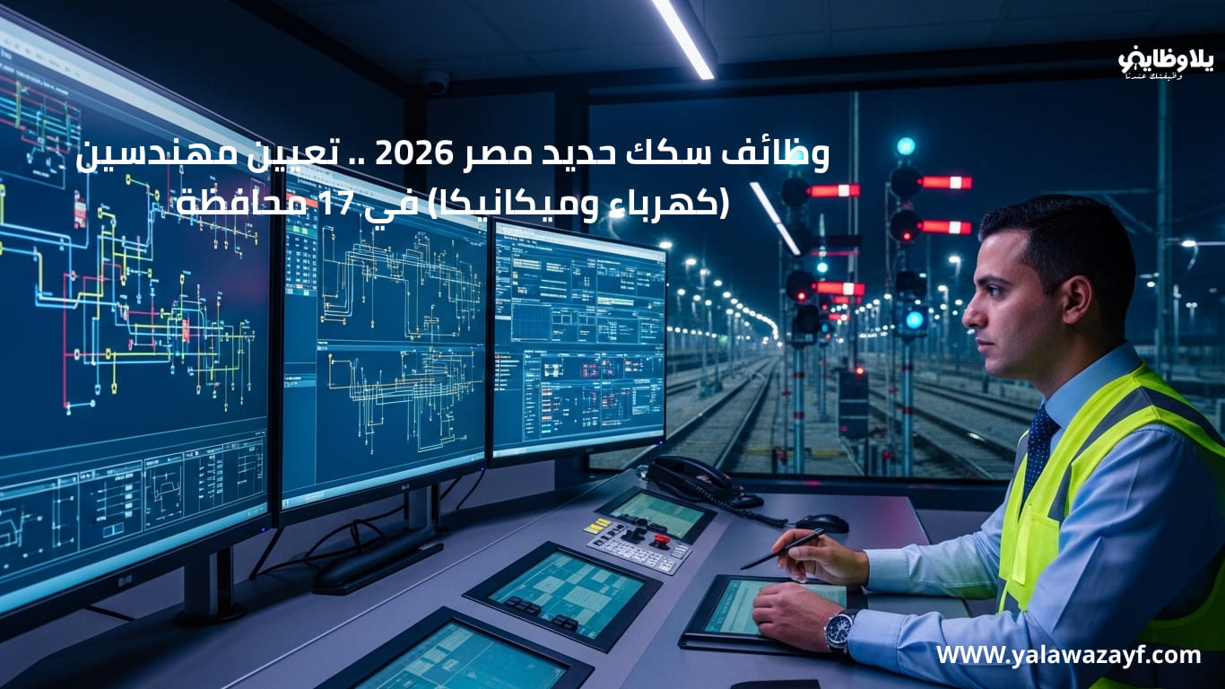 وظائف سكك حديد مصر 2026 .. تعيين مهندسين (كهرباء وميكانيكا) في 17 محافظة