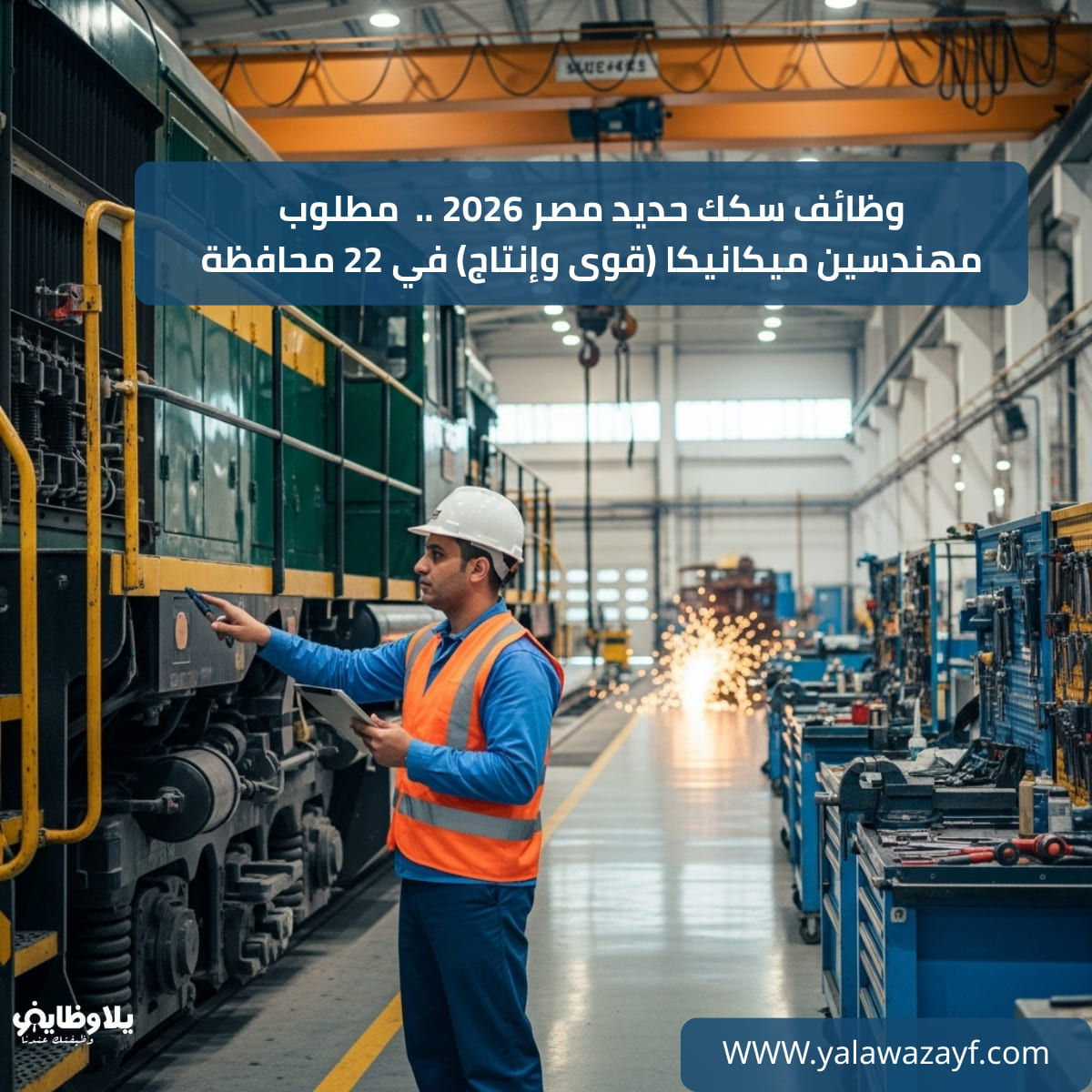 وظائف سكك حديد مصر 2026: مطلوب مهندسين ميكانيكا (قوى وإنتاج) في 22 محافظة