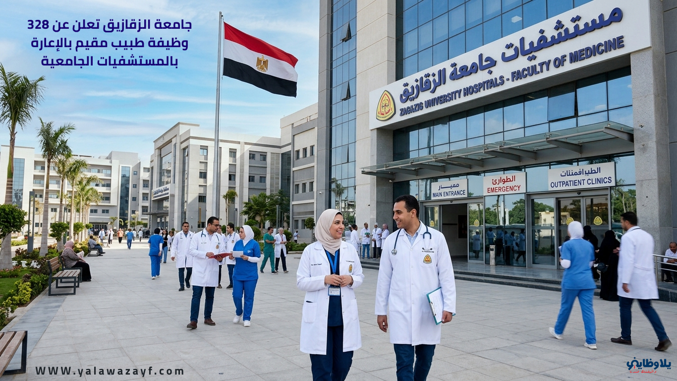 جامعة الزقازيق تعلن عن 328 وظيفة طبيب مقيم بالإعارة بالمستشفيات الجامعية