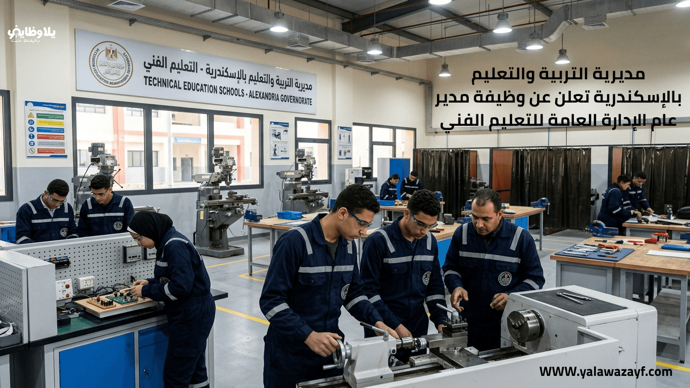 مديرية التربية والتعليم بالإسكندرية تعلن عن وظيفة مدير عام الإدارة العامة للتعليم الفني