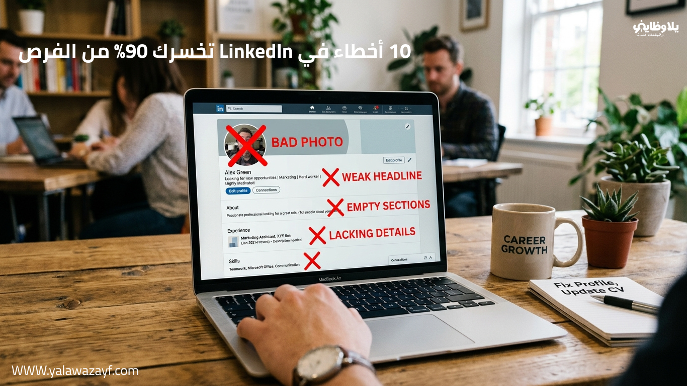 10 أخطاء في LinkedIn تخسرك 90% من الفرص