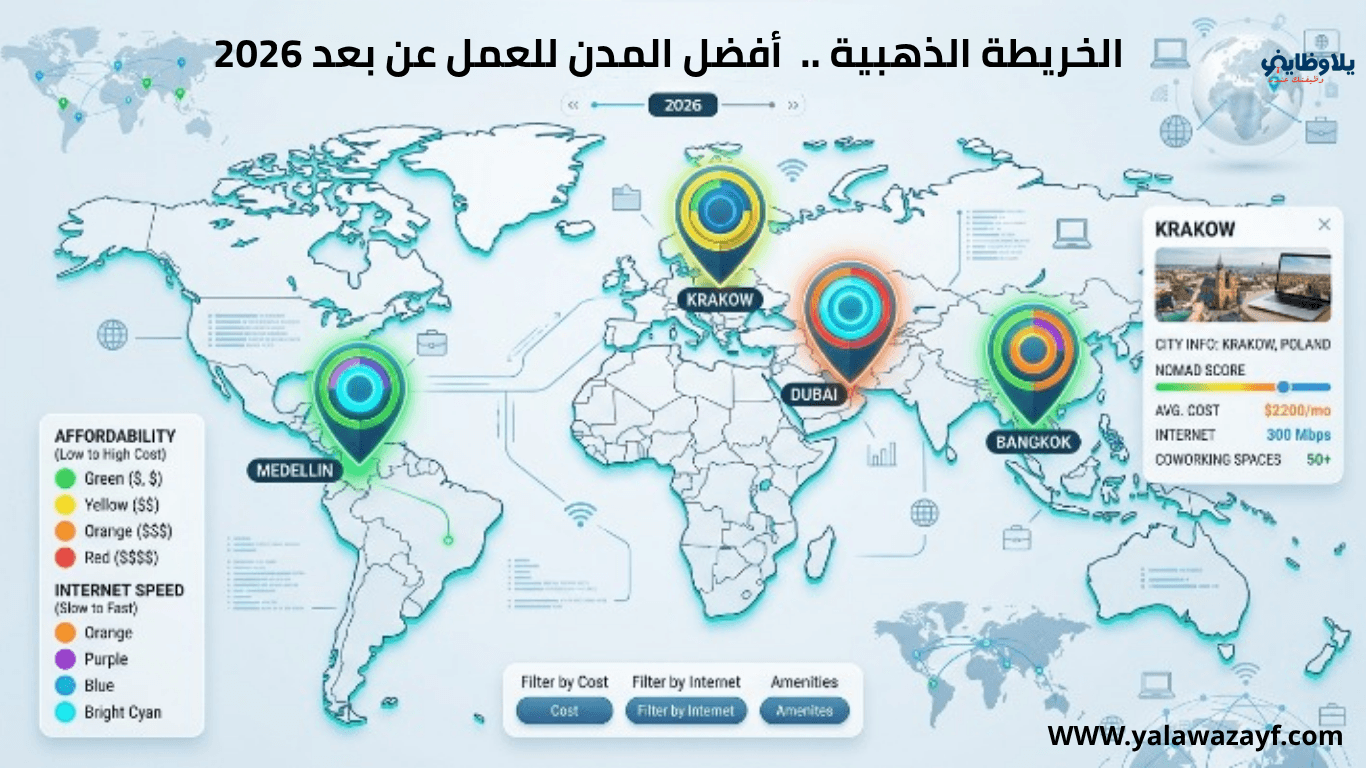 الخريطة الذهبية ..  أفضل المدن للعمل عن بعد 2026