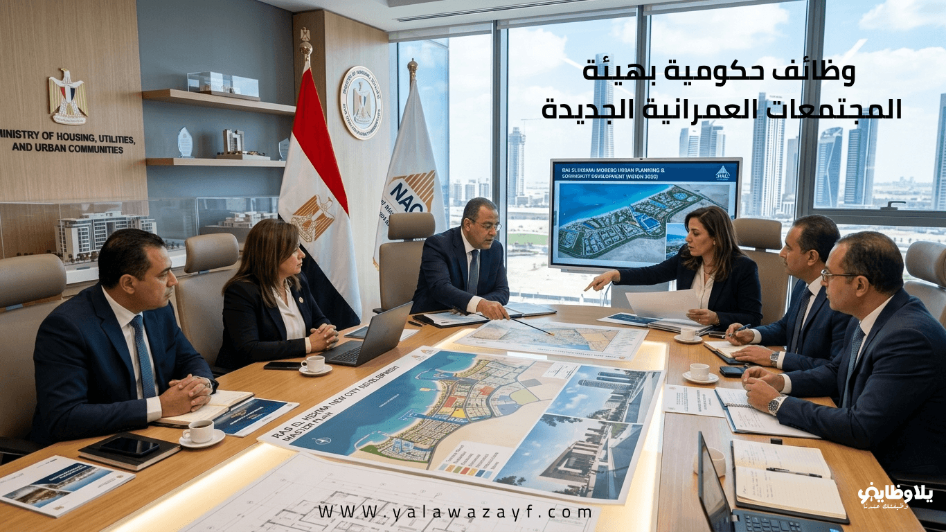وظائف حكومية بهيئة المجتمعات العمرانية الجديدة تعلن عن وظيفة رئيس القطاع لشئون جهاز تنمية المجتمع العمراني الجديد بمدينة رأس الحكمة الجديدة