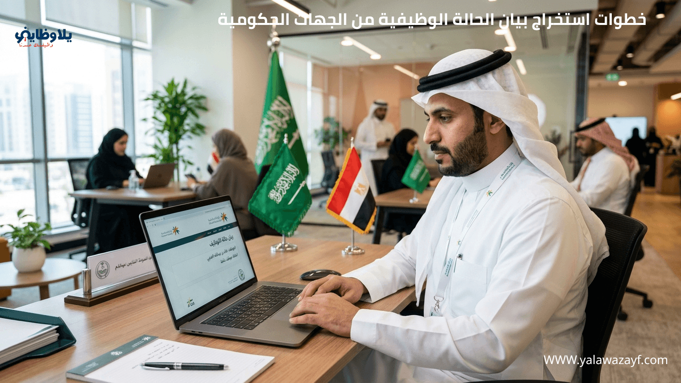 خطوات استخراج بيان الحالة الوظيفية من الجهات الحكومية